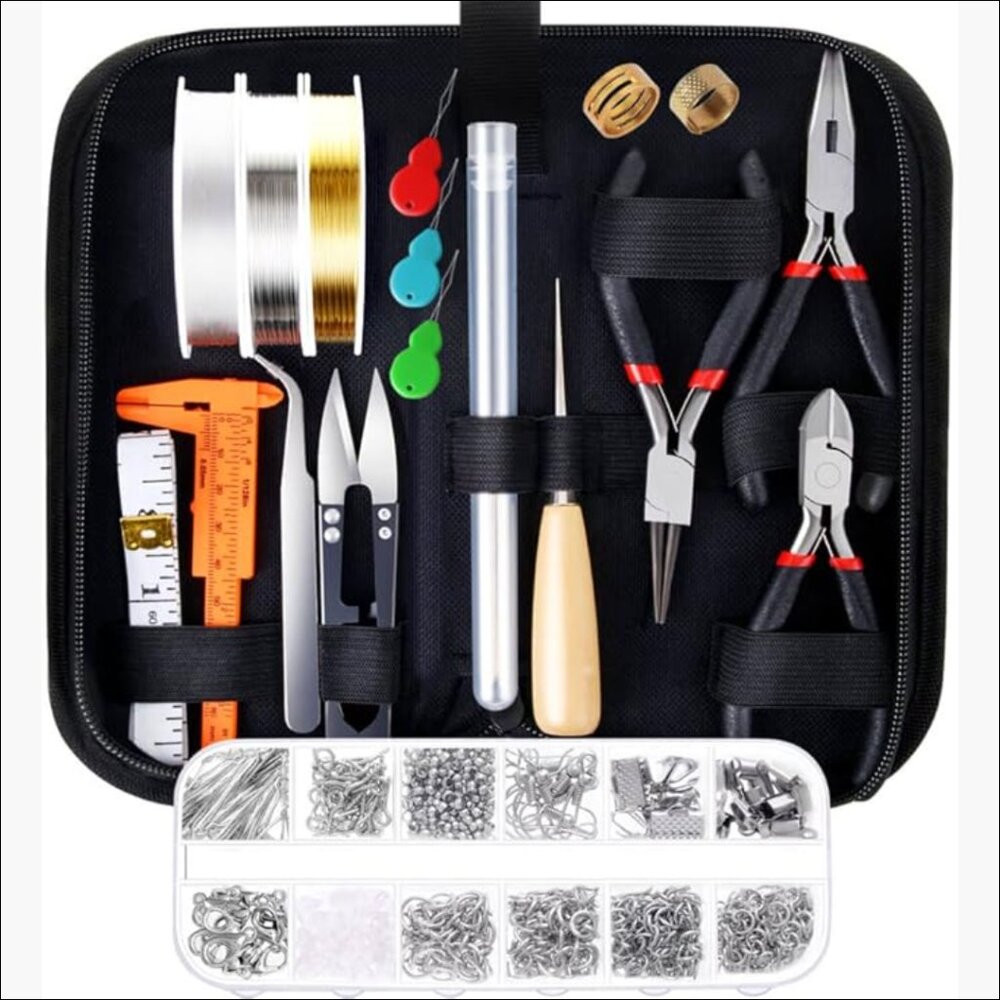 Jewelry Making Kit with Pliers, Wires, Findings for Repair and Beading